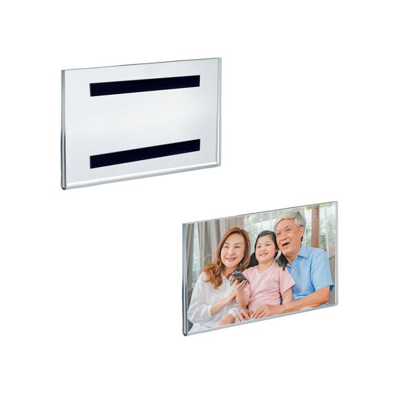 Clear Acrylic Magnet Back Photo Frames 7'' W x 5'' H - Horizontal / Landscape, GIFT SHOP, 2PK